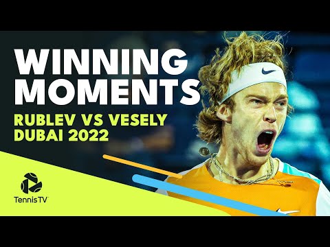 Andrey Rublev: Championship Point, Interview &amp; Trophy Lift! | Dubai 2022 Final Highlights