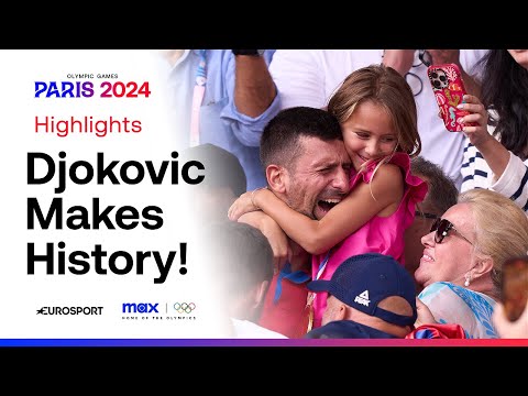 EMOTIONAL Novak Djokovic collapses after beating Carlos Alcaraz for Olympic gold 🐐 #Paris2024