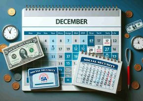 Generate a high-definition image representing changes to Social Security Payments in December. Showcase a calendar marked December and beside it, charts, graphs, and numbers denoting financial adjustments, changes, or variations. Add a Social Security Card or a Social Security logo to represent the connection to the payments. All these elements should be placed on a desk to create a realistic and detailed image.