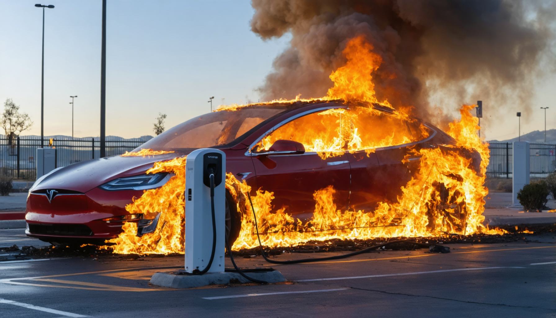 Infernos Ignite Concerns as Tesla Charging Stations Targeted in Brazen Arson 